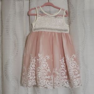 Soft pink and white laced dress